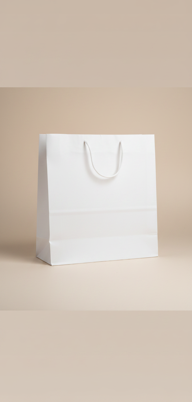 Clothing brand paper carry bag Stylish paper bags with strong handles, perfect for clothing brands and fashion stores.